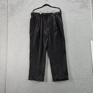 George Men Pants 34X29 Black Dress Pants Button 27" Inseam NWT